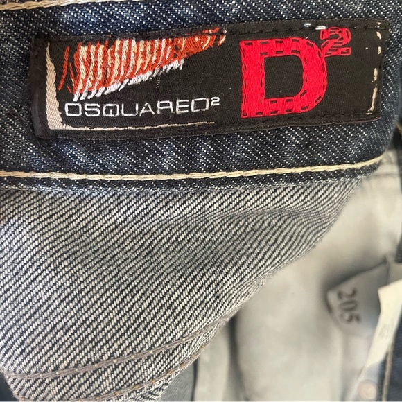 Dsquared2 embroidered native woman cowboy hat button boot cut jean low rise - Picture 10 of 14